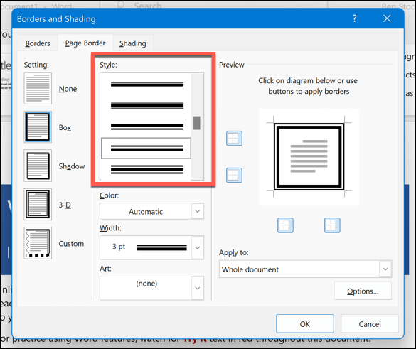 cách thêm-trang trí-biên giới vào microsoft-word-documents-4-nén - Bộ phận trợ giúp Geek Cách thêm viền trang trí vào tài liệu Microsoft Word hình 4
