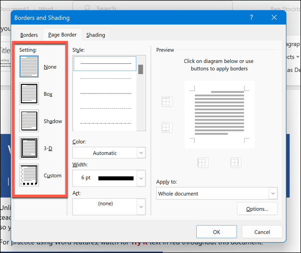 cách thêm-trang trí-biên giới vào microsoft-word-documents-3-nén - Bộ phận trợ giúp Geek Cách thêm viền trang trí vào tài liệu Microsoft Word hình 3