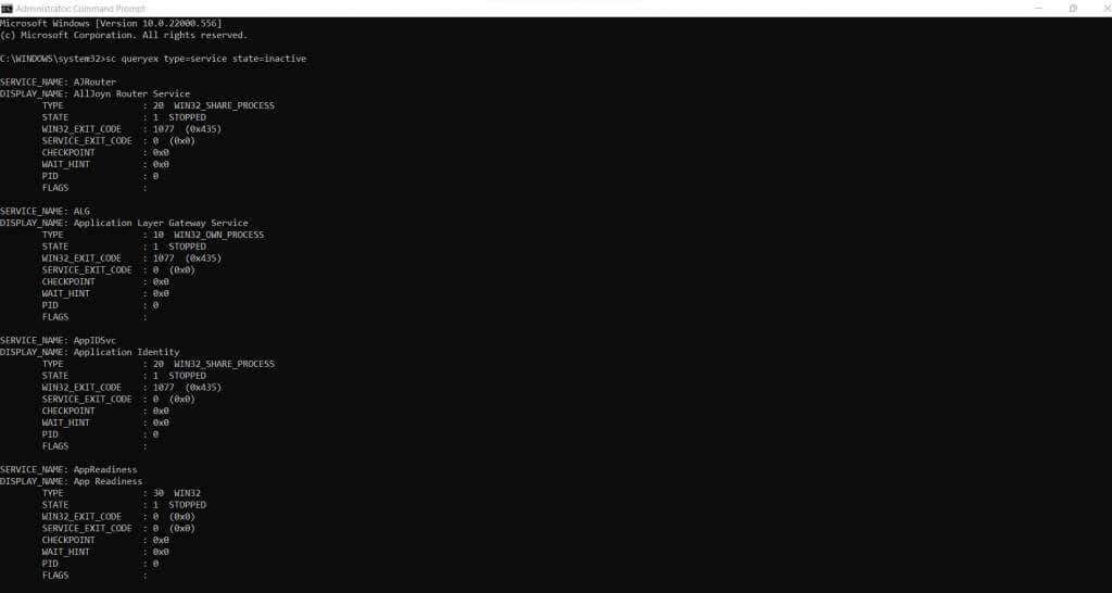 4-CMD-không hoạt động - Help Desk Geek Cách liệt kê tất cả các dịch vụ của Windows bằng PowerShell hoặc dòng lệnh hình 5