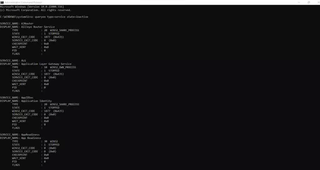 4-CMD-không hoạt động - Help Desk Geek Cách liệt kê tất cả các dịch vụ của Windows bằng PowerShell hoặc dòng lệnh hình 5