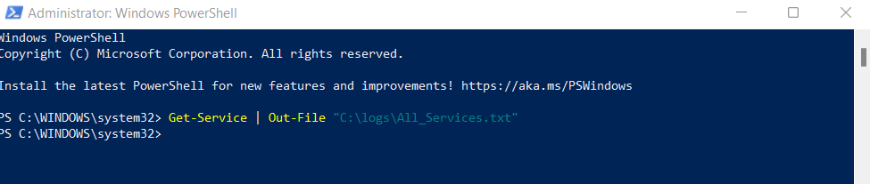 8-Out-File - Người đam mê bộ phận trợ giúp Cách liệt kê tất cả các dịch vụ của Windows bằng PowerShell hoặc dòng lệnh hình 9