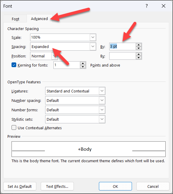 cách thay đổi khoảng cách giữa chữ cái và văn bản trong Microsoft Word-3 được nén - Help Desk Geek Cách thay đổi khoảng cách giữa chữ và văn bản trong Microsoft Word hình 3