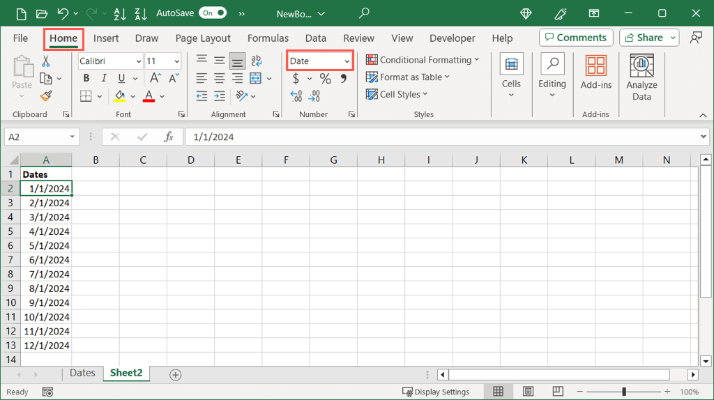 cách chuyển đổi ngày thành số trong microsoft-excel-1 được nén - Help Desk Geek Cách chuyển ngày thành số trong Microsoft Excel hình 1
