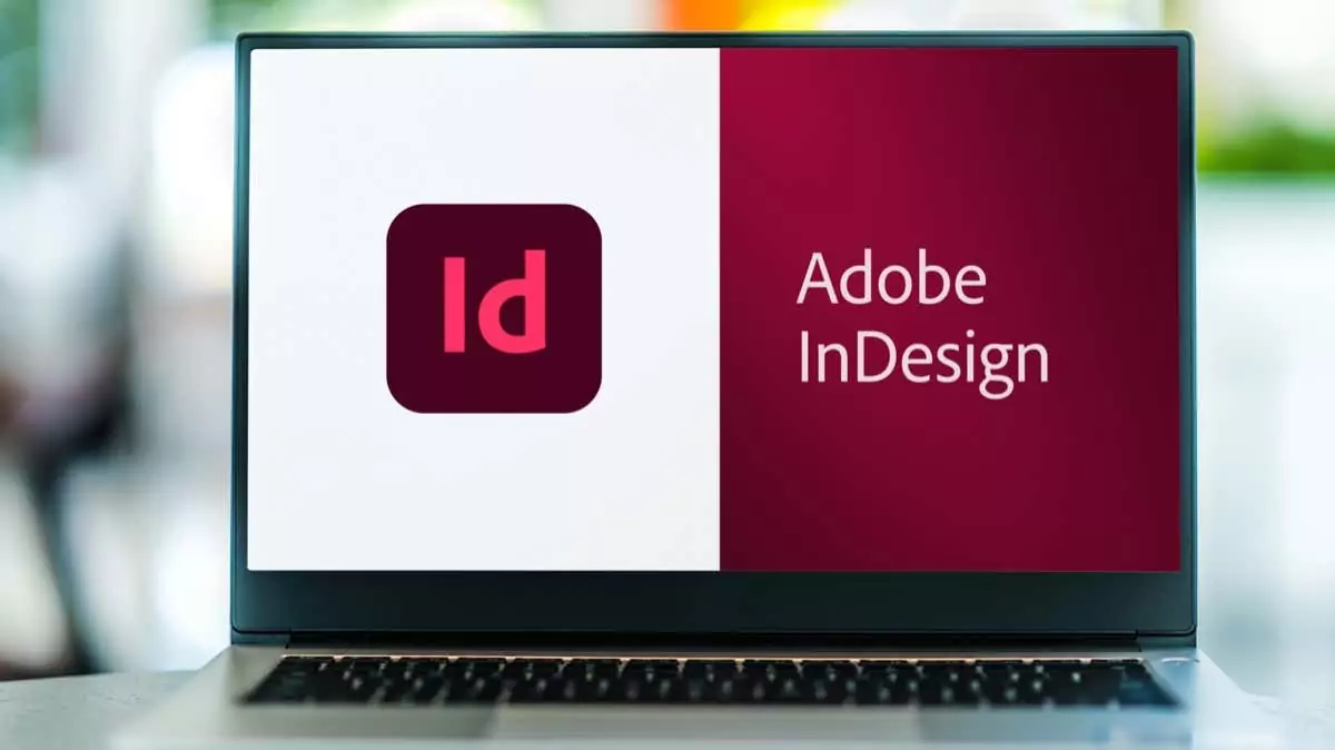 Máy tính xách tay hiển thị logo Adobe InDesign - Thủ thuật công nghệ trực tuyến Cách làm cong văn bản trong ảnh InDesign