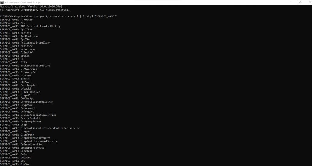3-CMD-Tất cả-tên-dịch vụ - Help Desk Geek Cách liệt kê tất cả các dịch vụ của Windows bằng PowerShell hoặc dòng lệnh image 4