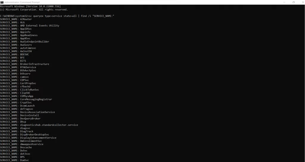 3-CMD-Tất cả-tên-dịch vụ - Help Desk Geek Cách liệt kê tất cả các dịch vụ của Windows bằng PowerShell hoặc dòng lệnh image 4