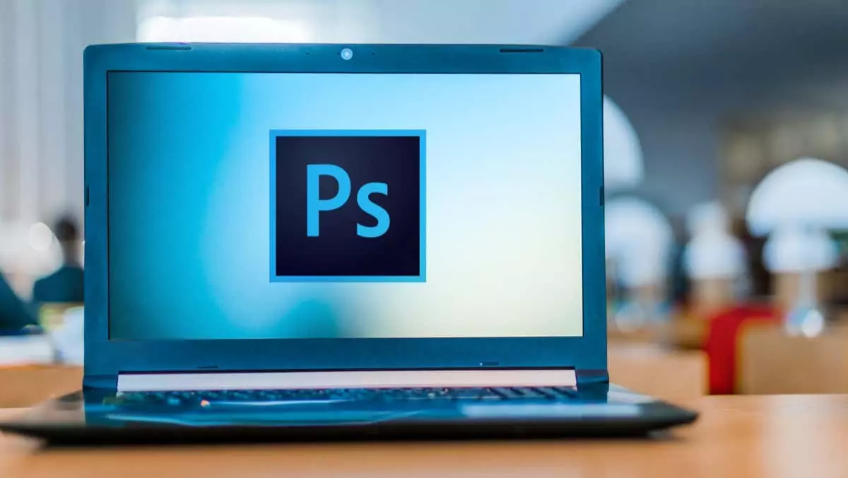 Máy tính xách tay hiển thị logo Adobe Photoshop - Thủ thuật công nghệ trực tuyến Cách tạo một hình ảnh đen trắng trong Photoshop