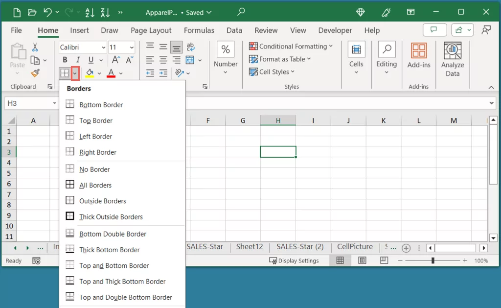 cách thêm và tùy chỉnh viền-trong-microsoft-excel-1-nén - Help Desk Geek Cách thêm và tùy chỉnh đường viền trong Microsoft Excel hình 2