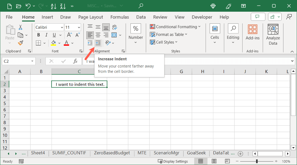 cách thụt lề-cells-in-microsoft-excel-1-nén - Help Desk Geek Cách thụt lề ô trong Microsoft Excel hình 1