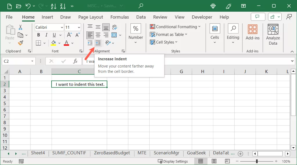 cách thụt lề-cells-in-microsoft-excel-1-nén - Help Desk Geek Cách thụt lề ô trong Microsoft Excel hình 1