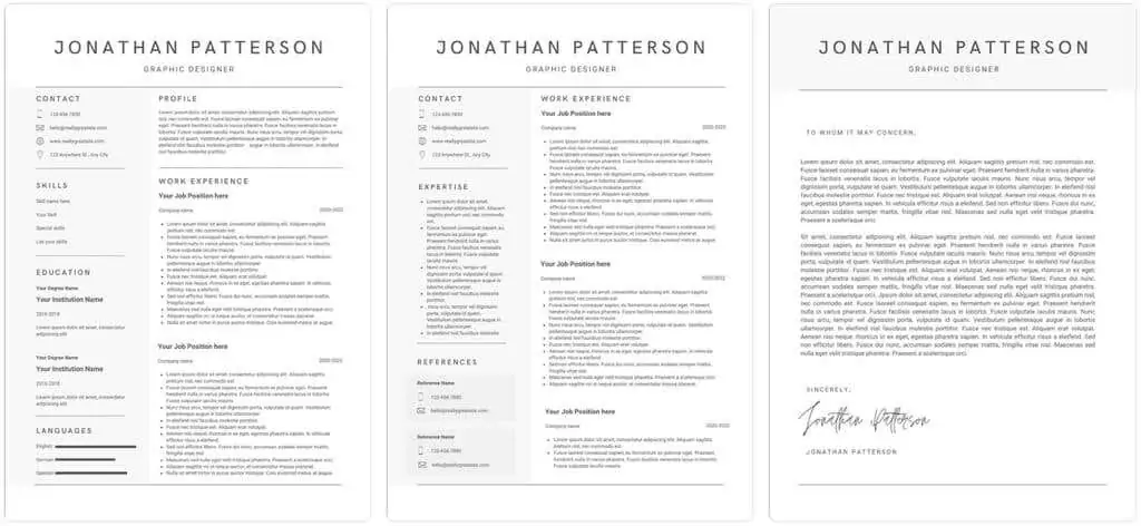 12-canva-resume-templates-for-any-profession-1-nén - Mẹo kỹ thuật trực tuyến Những mẫu sơ yếu lý lịch bằng canvas màu trắng và xám này chắc chắn sẽ gây ấn tượng