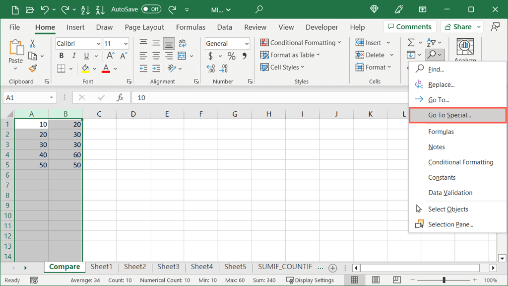 làm thế nào để so sánh-hai-columns-in-microsoft-excel-6-nén - Bộ phận trợ giúp Geek Cách so sánh hai cột trong Microsoft Excel hình 6