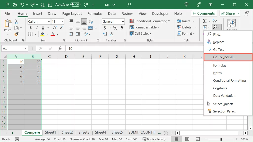 làm thế nào để so sánh-hai-columns-in-microsoft-excel-6-nén - Bộ phận trợ giúp Geek Cách so sánh hai cột trong Microsoft Excel hình 6