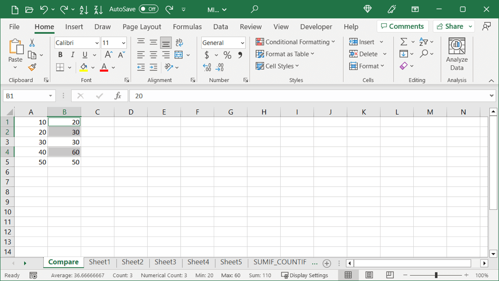 làm thế nào để so sánh-hai-columns-in-microsoft-excel-8-nén - Bộ phận trợ giúp Geek Cách so sánh hai cột trong Microsoft Excel hình 8