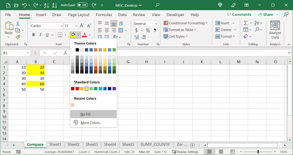 làm thế nào để so sánh-hai-columns-in-microsoft-excel-9-nén - Bộ phận trợ giúp Geek Cách so sánh hai cột trong Microsoft Excel hình 9