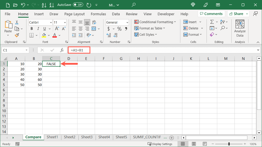 làm thế nào để so sánh-hai-columns-in-microsoft-excel-11-nén - Bộ phận trợ giúp Geek Cách so sánh hai cột trong Microsoft Excel hình 11