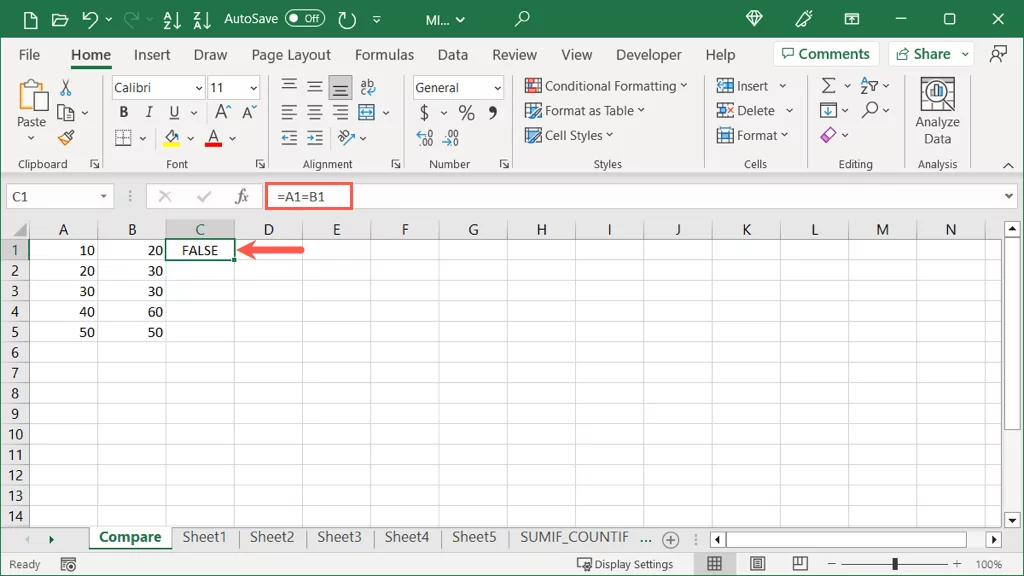 làm thế nào để so sánh-hai-columns-in-microsoft-excel-10-nén - Bộ phận trợ giúp Geek Cách so sánh hai cột trong Microsoft Excel hình 10
