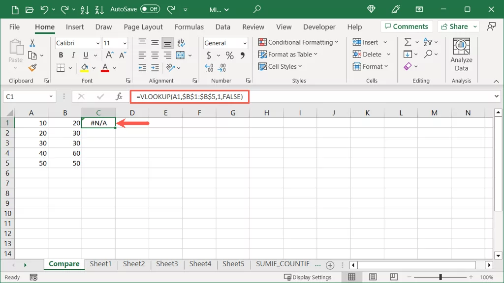 làm thế nào để so sánh-hai-columns-in-microsoft-excel-13-nén - Bộ phận trợ giúp Geek Cách so sánh hai cột trong Microsoft Excel hình 13