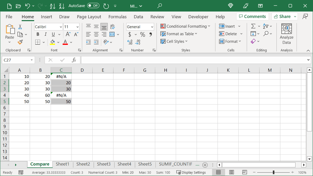 làm thế nào để so sánh-hai-columns-in-microsoft-excel-17-nén - Bộ phận trợ giúp Geek Cách so sánh hai cột trong Microsoft Excel hình 17