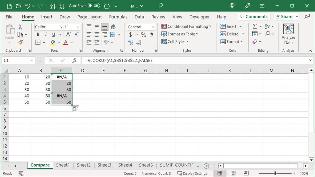 làm thế nào để so sánh-hai-columns-in-microsoft-excel-16-nén - Bộ phận trợ giúp Geek Cách so sánh hai cột trong Microsoft Excel hình 16