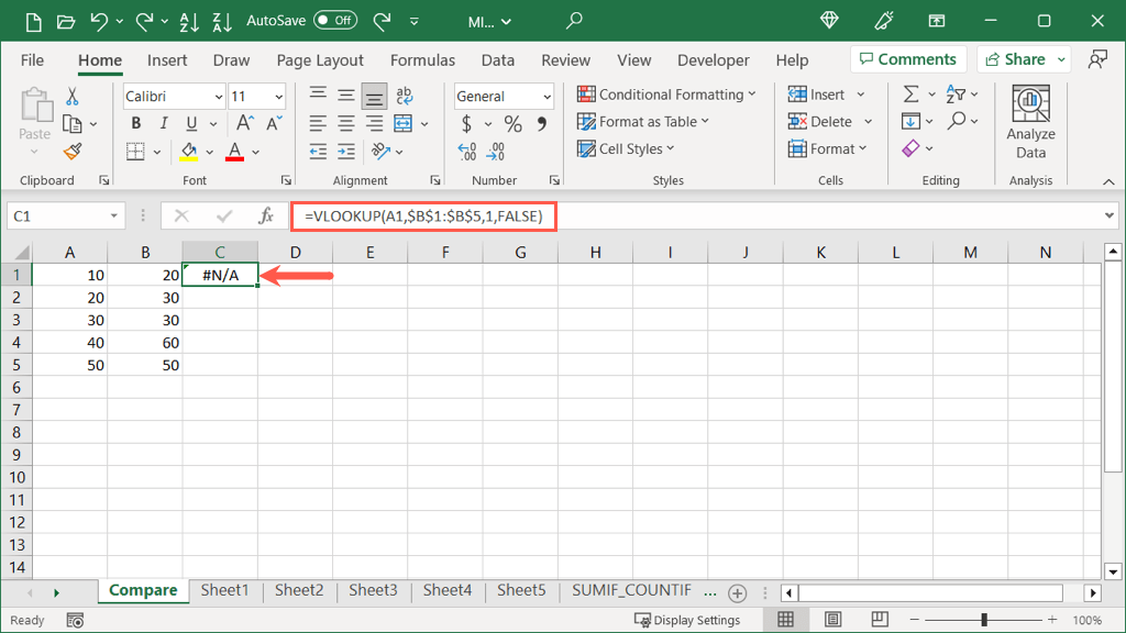 làm thế nào để so sánh-hai-columns-in-microsoft-excel-15-nén - Bộ phận trợ giúp Geek Cách so sánh hai cột trong Microsoft Excel hình 15