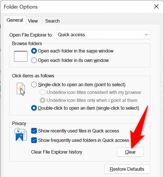 6-clear-windows-11-file-explorer-cache - Bộ phận trợ giúp Geek Cách khắc phục Windows 11 File Explorer Hình ảnh phản hồi chậm hoặc không phản hồi 6