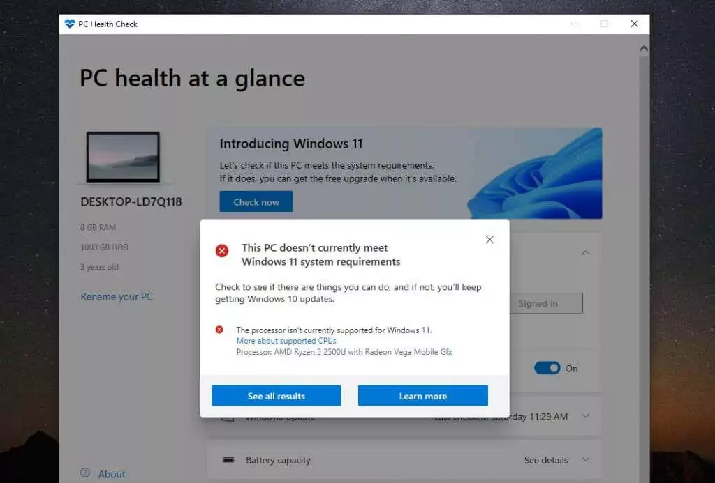 3-pc-sức khỏe-kết quả - Help Desk Geek Sửa lỗi Windows 11 báo “Bộ xử lý của bạn không được hỗ trợ” hình 4