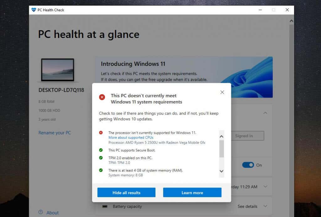 4-sức khỏe-kiểm tra-tất cả-kết quả - Help Desk Geek Khắc phục Windows 11 báo “Bộ xử lý của bạn không được hỗ trợ” hình ảnh 5