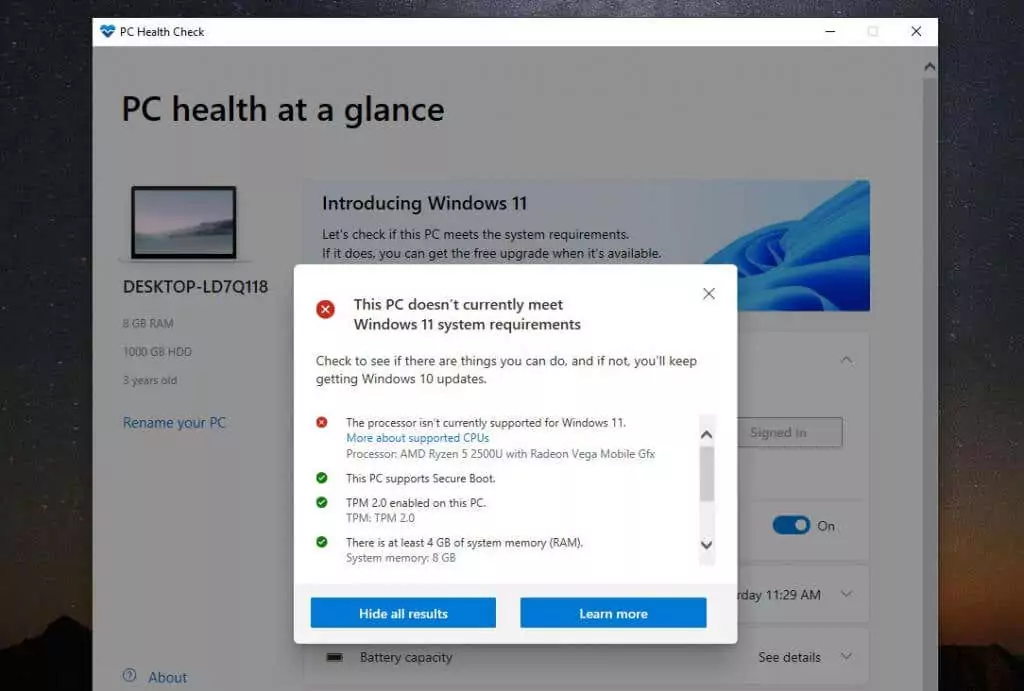 4-sức khỏe-kiểm tra-tất cả-kết quả - Help Desk Geek Khắc phục Windows 11 báo “Bộ xử lý của bạn không được hỗ trợ” hình ảnh 5