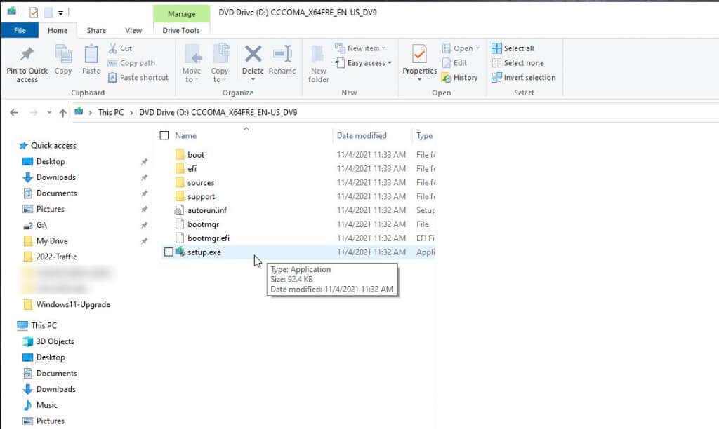 11-run-setup - Help Desk Geek Khắc phục Windows 11 báo “Bộ xử lý của bạn không được hỗ trợ” hình 13