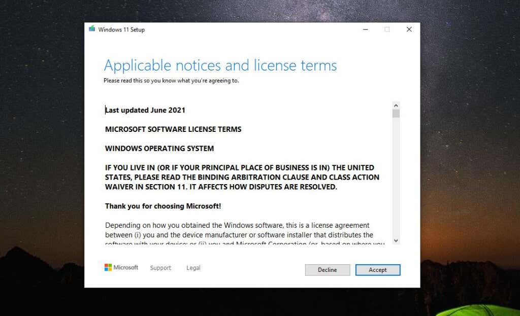 13-thông báo-chấp nhận - Help Desk Geek Sửa lỗi Windows 11 báo “Bộ xử lý của bạn không được hỗ trợ” hình 15