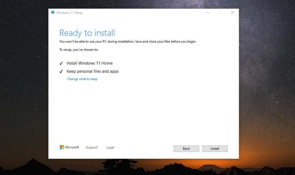 16-start-install - Bộ phận trợ giúp Geek Sửa lỗi Windows 11 báo “Bộ xử lý của bạn không được hỗ trợ” hình 18