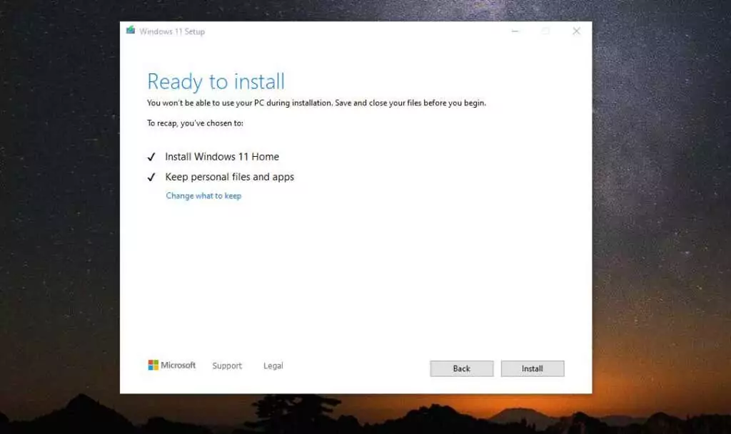 16-start-install - Bộ phận trợ giúp Geek Sửa lỗi Windows 11 báo “Bộ xử lý của bạn không được hỗ trợ” hình 18