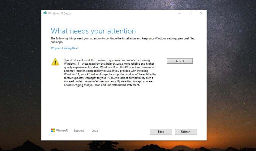 Cảnh báo 15-windows11 - Help Desk Geek Sửa lỗi Windows 11 báo “Bộ xử lý của bạn không được hỗ trợ” hình 17