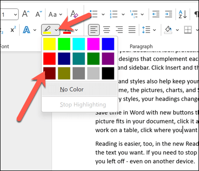 cách làm nổi bật và xóa-đánh dấu trong từ-tài liệu-3-nén - Help Desk Geek Cách đánh dấu và xóa điểm nổi bật trong tài liệu Word hình 3