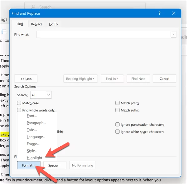 cách làm nổi bật và xóa-đánh dấu trong từ-tài liệu-8-nén - Help Desk Geek Cách đánh dấu và xóa điểm nổi bật trong tài liệu Word hình 8