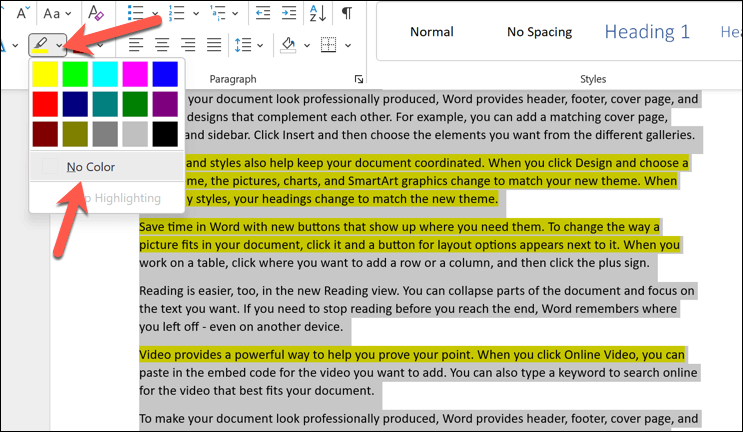 cách làm nổi bật và xóa-đánh dấu trong từ-tài liệu-12-nén - Help Desk Geek Cách đánh dấu và xóa điểm nổi bật trong tài liệu Word hình 12