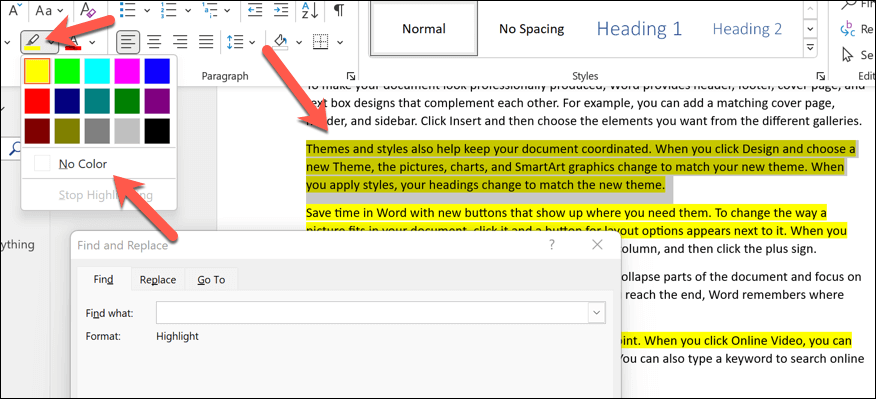 cách làm nổi bật và xóa-đánh dấu trong từ-tài liệu-17-nén - Help Desk Geek Cách đánh dấu và xóa điểm nổi bật trong tài liệu Word hình 17