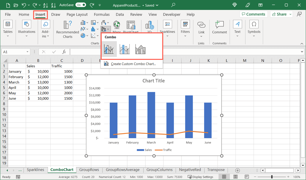 cách tạo-a-combo-chart-in-microsoft-excel-3-nén - Help Desk Geek Cách tạo biểu đồ kết hợp trong Microsoft Excel hình 4