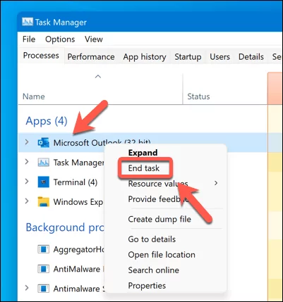 cách khởi động lại-microsoft-outlook-windows-and-mac-3-nén - Bộ phận trợ giúp Geek Cách khởi động lại Microsoft Outlook (Windows và Mac) hình 3