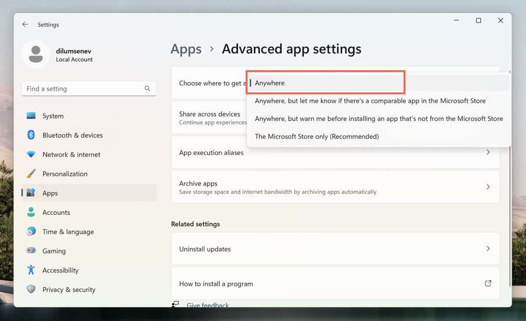 cách tắt-microsoft-verified-app-warning-in-windows-11-5-nén - Help Desk Geek Cách rẽ Off Cảnh báo ứng dụng đã được Microsoft xác minh trong Windows 11 hình ảnh 5