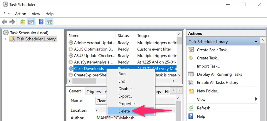 13-xóa-nhiệm vụ - Help Desk Geek Cách lên lịch chạy một tập tin hàng loạt trong Windows 11/10 bằng cách sử dụng Trình lập lịch tác vụ hình 13