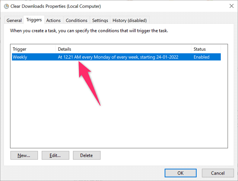 11-edit-task-lịch trình - Help Desk Geek Cách lên lịch chạy một tập tin hàng loạt trong Windows 11/10 bằng cách sử dụng Trình lập lịch tác vụ hình 11