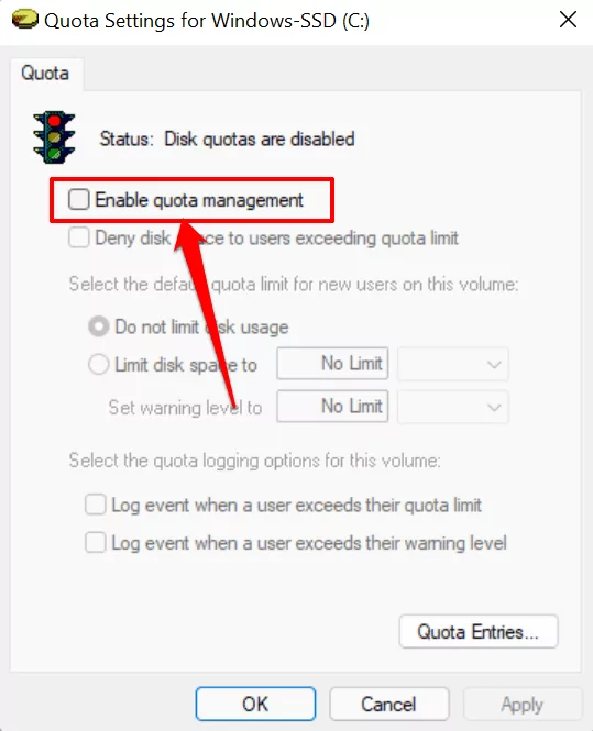 04-enable-quota-settings-windows-11 - Help Desk Geek Cách đặt hạn ngạch đĩa cho người dùng trong Windows 11 hình 5