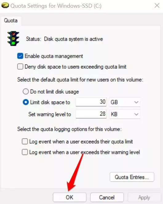 image-7 - Người đam mê bộ phận trợ giúp Cách đặt hạn ngạch đĩa cho người dùng trong Windows 11 hình 12