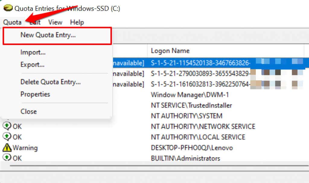 14-mới-hạn ngạch - Help Desk Geek Cách đặt hạn ngạch đĩa cho người dùng trong Windows 11 hình 15