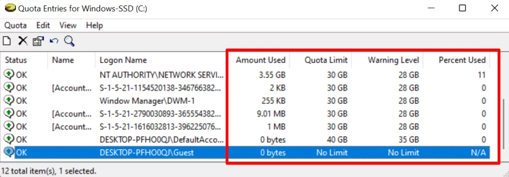 13-view-disk-quota-usage-limit-windows-11 - Help Desk Geek Cách đặt hạn ngạch đĩa cho người dùng trong Windows 11 hình 14
