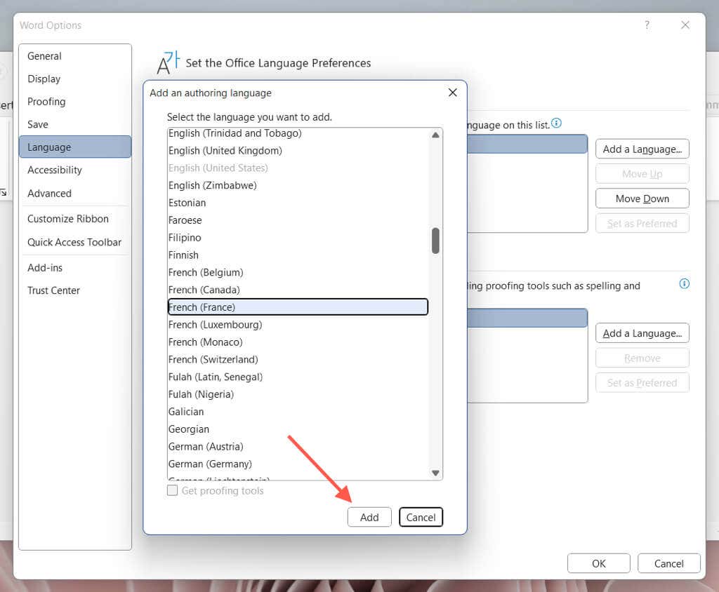 cách thay đổi ngôn ngữ-in-microsoft-word-8-nén - Bộ phận trợ giúp Geek Cách thay đổi ngôn ngữ trong Microsoft Word hình 8