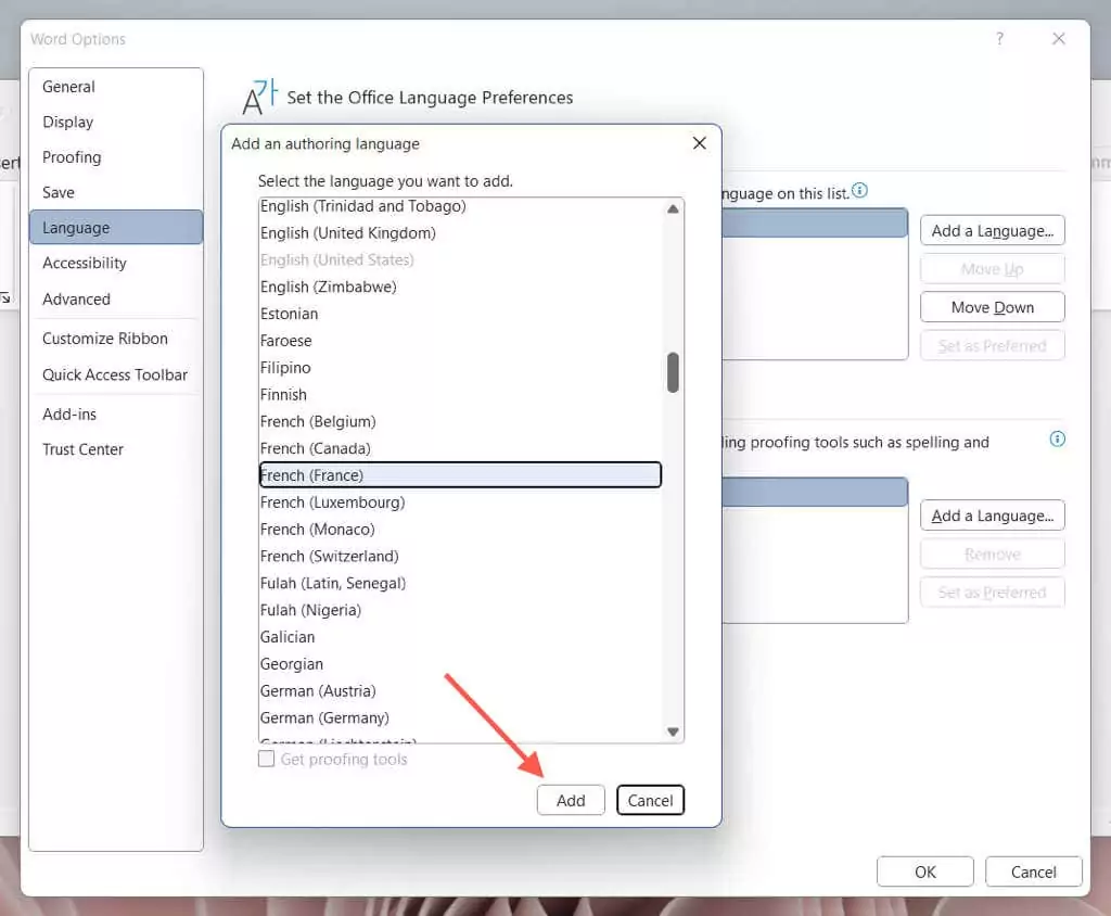 cách thay đổi ngôn ngữ-in-microsoft-word-8-nén - Bộ phận trợ giúp Geek Cách thay đổi ngôn ngữ trong Microsoft Word hình 8