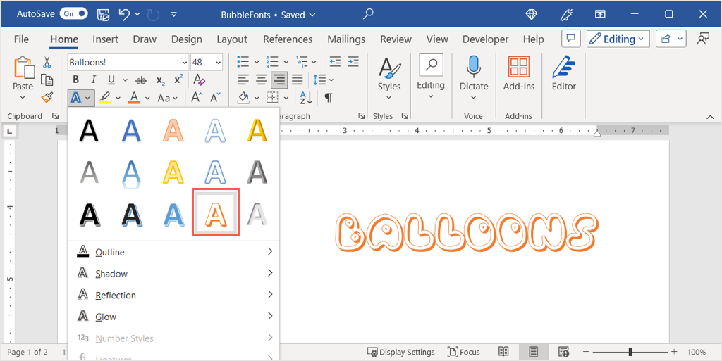 cách tạo bong bóng-chữ-trong-microsoft-word-16-nén - Help Desk Geek Cách tạo chữ bong bóng trong Microsoft Word hình 17
